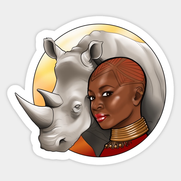 Okoye Sticker by Becca Whitaker